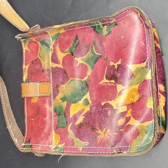 Patricia Nash Floral Squares Leather Venezia Pouch Crossbody - Picture 12 of 15